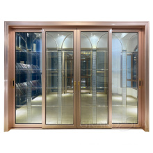 Foshan grandsea big handle with glazed surface aluminum alloy luxury design door for Dubai